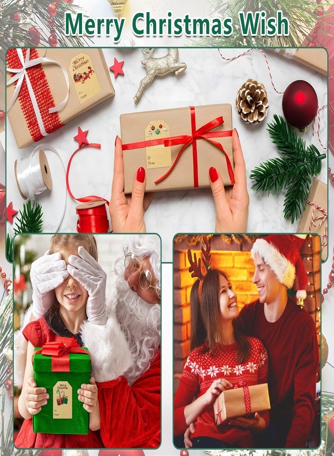 Yoget 250 PCS Chirstmas Gift Tags, Xmas Kraft Gift Tags Stickers Name Labels, Christmas Decorations (50x70mm, 6 Designs) - Image 5